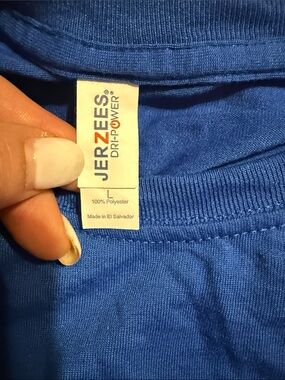 Jerzees Royal Blue Drip Power Tee - Crewneck L